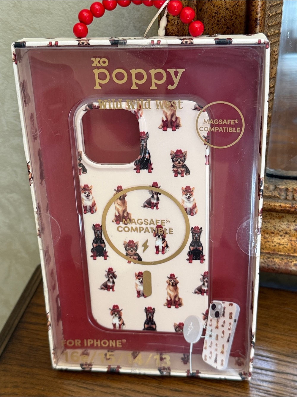 Wild Wild West MagSafe Compatible Dog Pattern iPhone Case - Cream 16e/15/14/13
